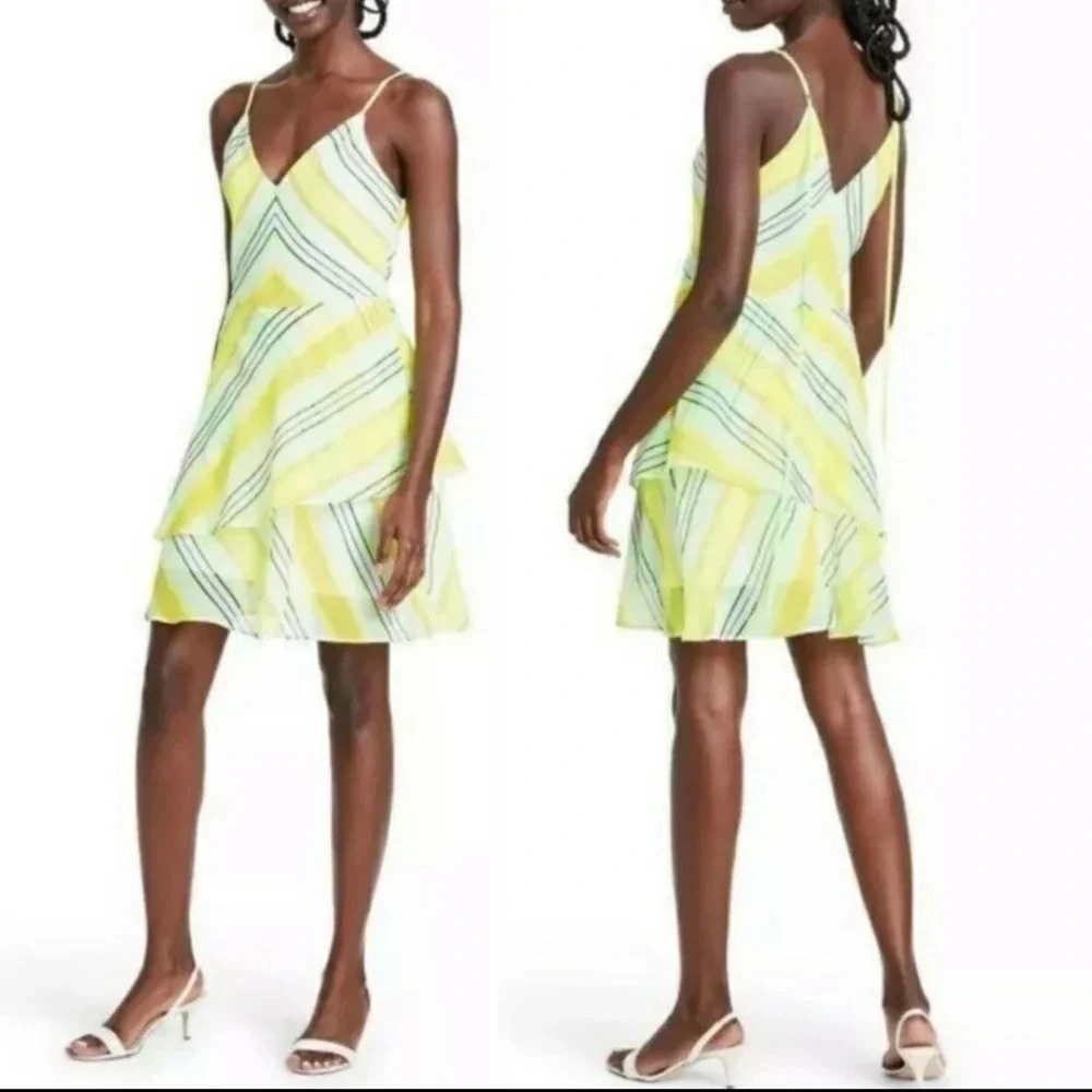 Christopher John Rogers x Target neon striped dress size 16W 18W and 28W 30W